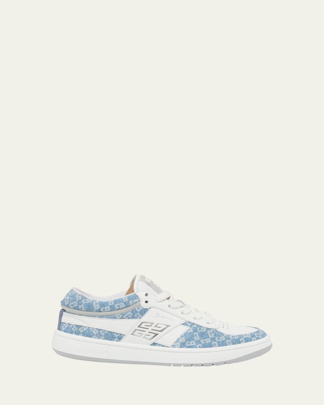 GG Denim Leather Low-Top Sneakers